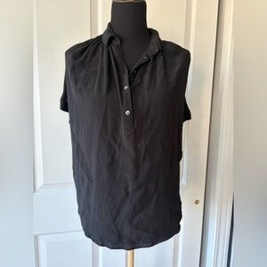 Madewell Black Short-Sleeve Blouse small